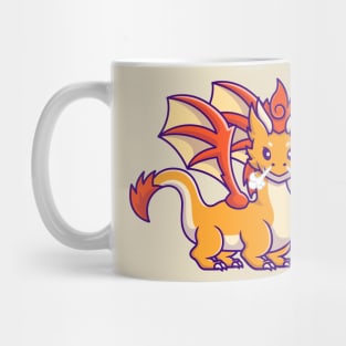 Cute Adult Orange Dragon Angry Cartoon Mug